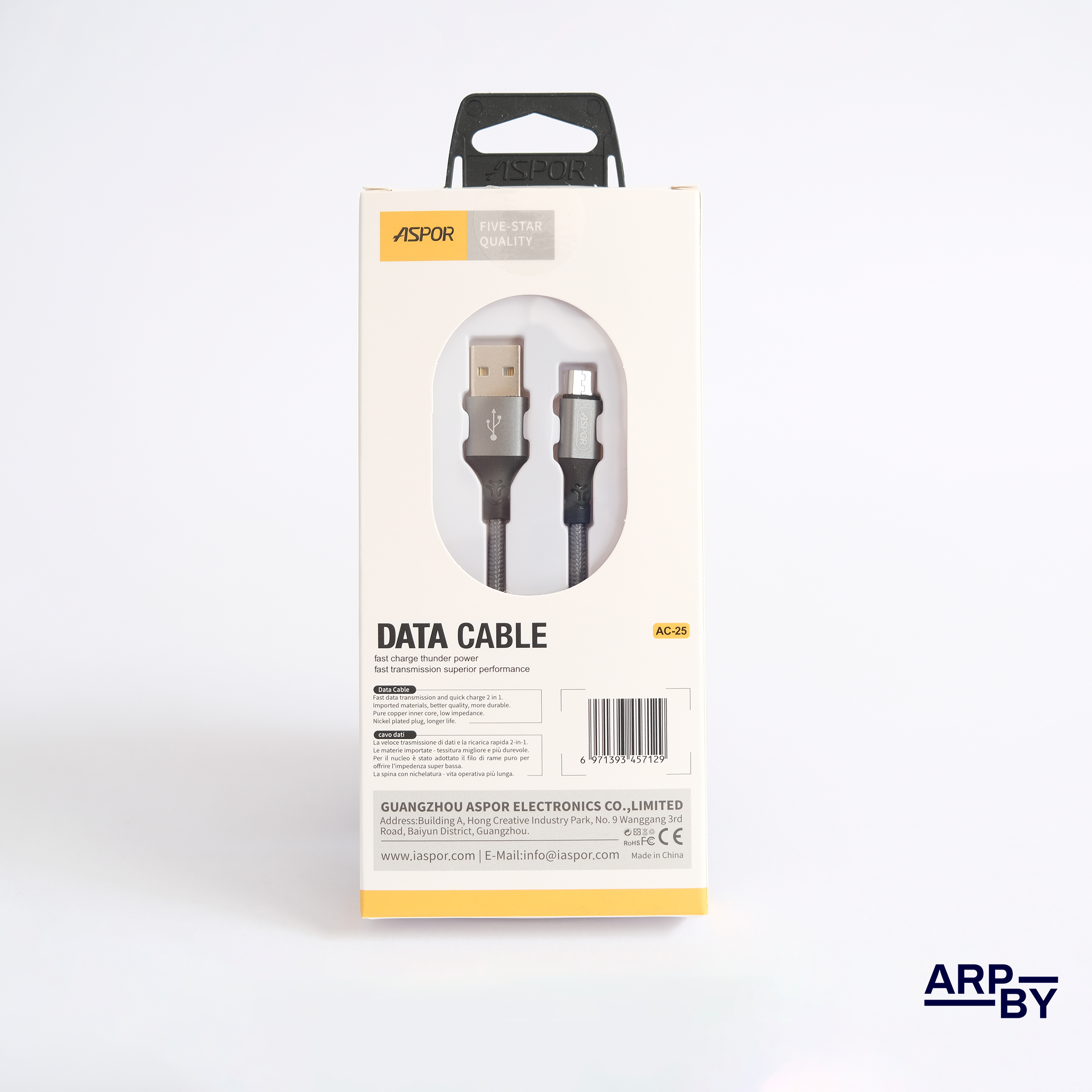 Cabo carreg. rapido 3.1A AC25 USB-A p Micro Usb Cinza Cabo carreg. rapido 3.1A AC25 USB-A p Micro Usb Cinza